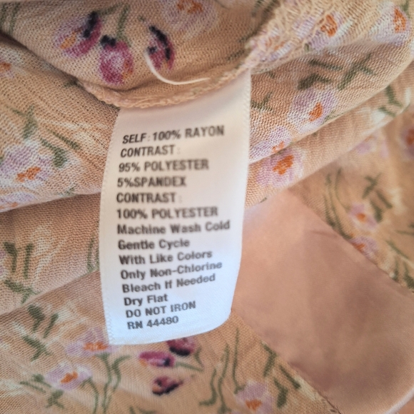 Wonderly pink floral velvet satin boho top 1X NWT *M1 - Picture 4 of 7